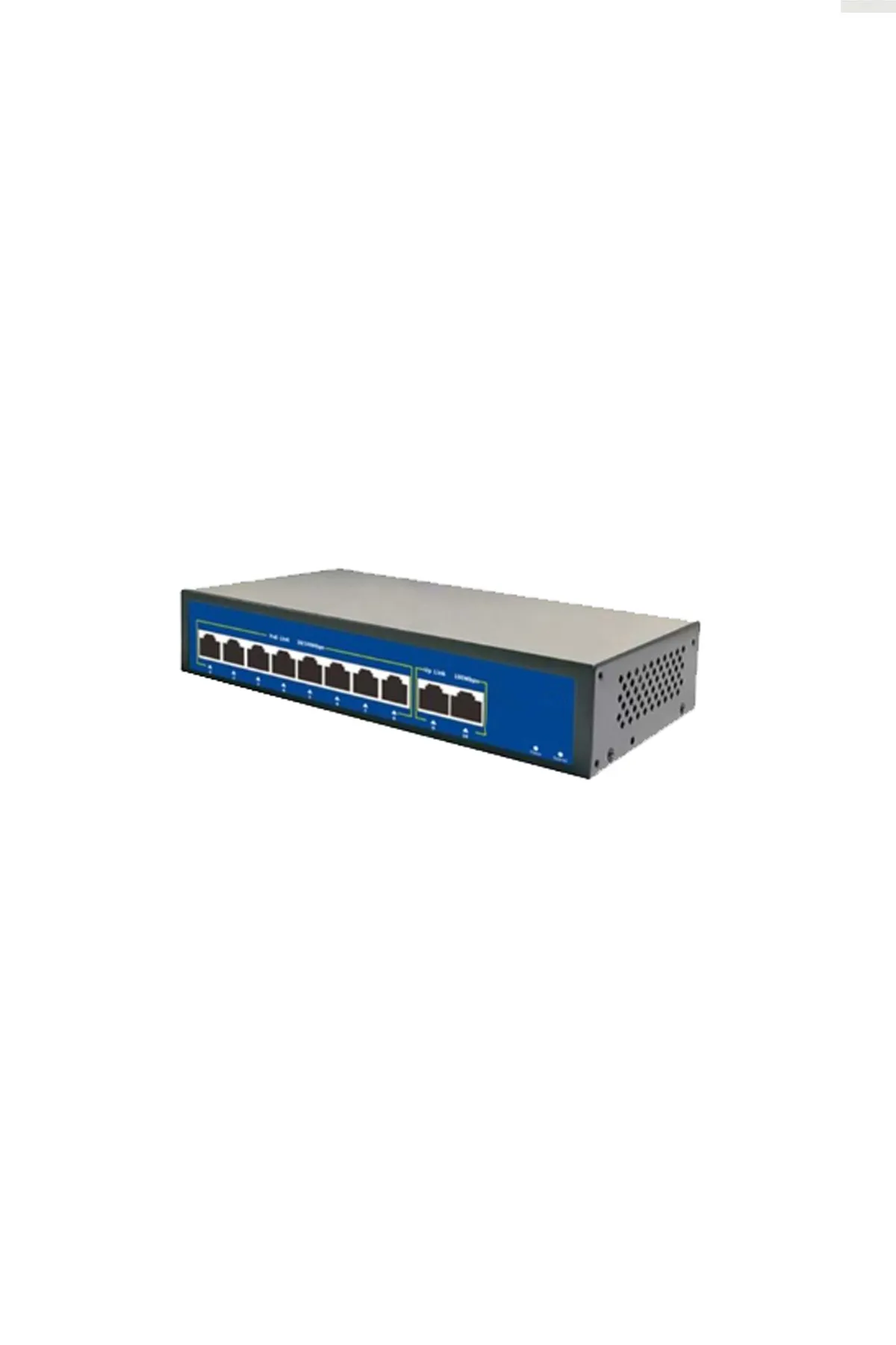 8+2 Port 10-100 Mbps   96W Güç  IP Kamera ve Ağ Cihazları İçin Uplink Destekli Combo Ethernet PoE Switch